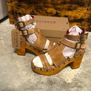 NIB- BEDSTU Studded Leather Chunky Heels